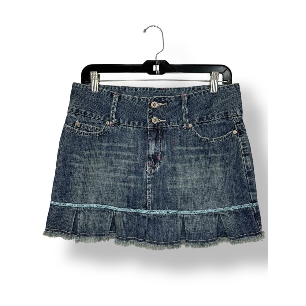 Somethin’ Else Skechers Juniors 9 Pleated Denim Mini Skirt Y2K 2000s